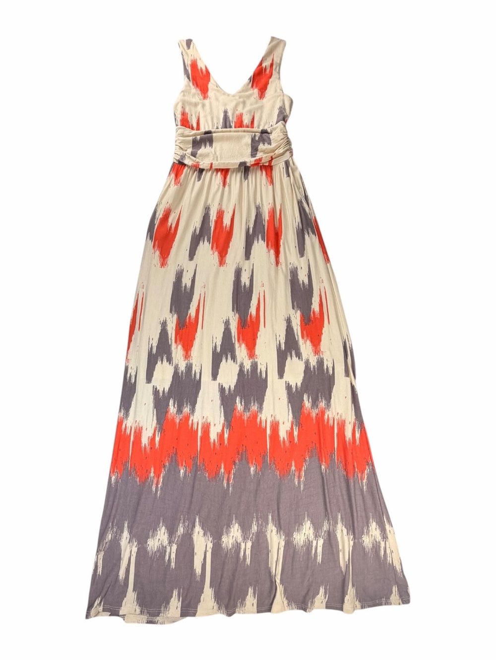 Anthropologie Maeve Women’s Sabine Ikat Print V-Neck Maxi Dress Size Medium - Picture 2 of 10